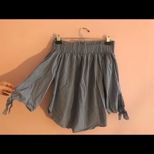 H&M Pinstriped Over the Shoulder Shirt